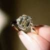 Emerald Cut Moissanite Three Stone Ring